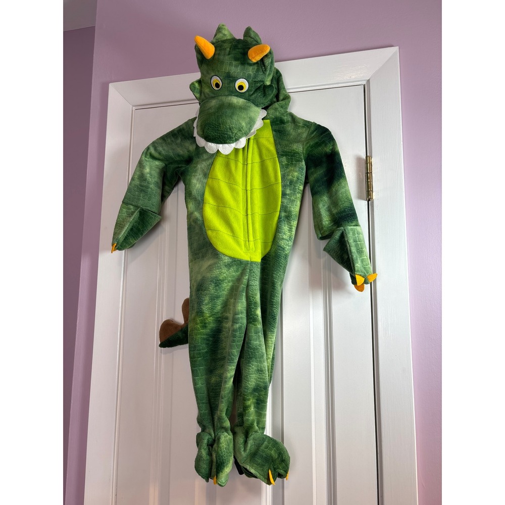 Koala Kids Green Dragon Dinosaur Costume Plush Hooded Jumpsuit 12-18M